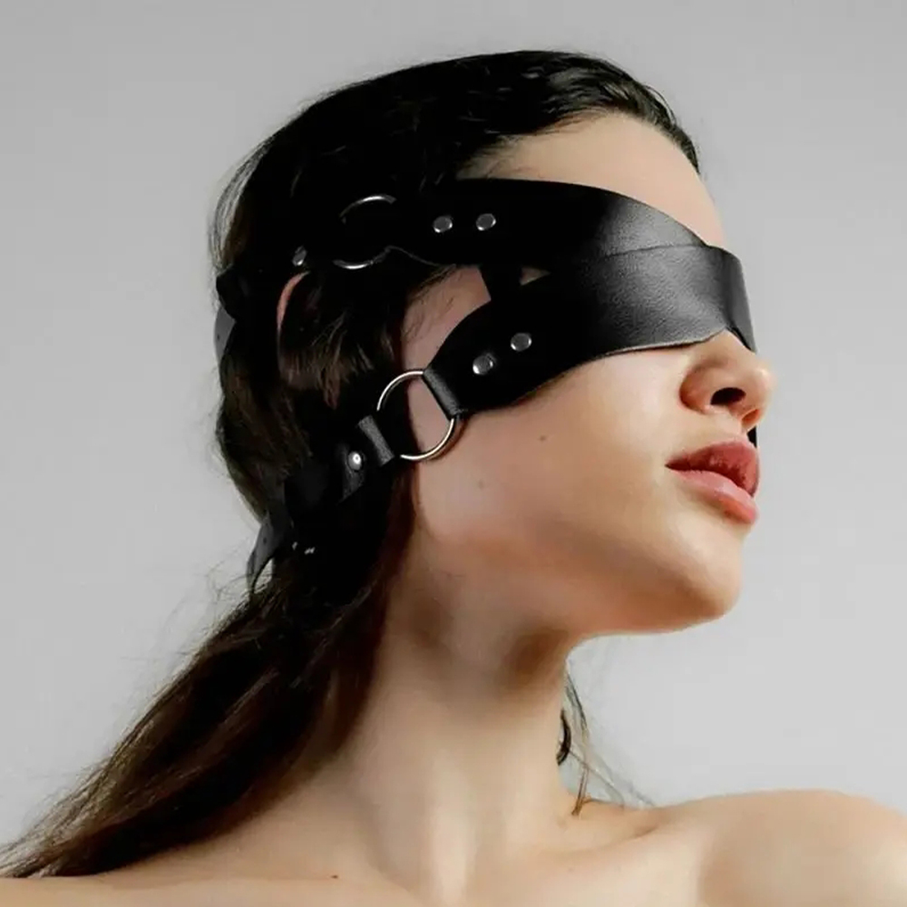 Women Sexy Leather Masks Blindfold Gothic Cosplay Mask Halloween Carnival Party Masquerade Ball Fancy Mask Accessories: black