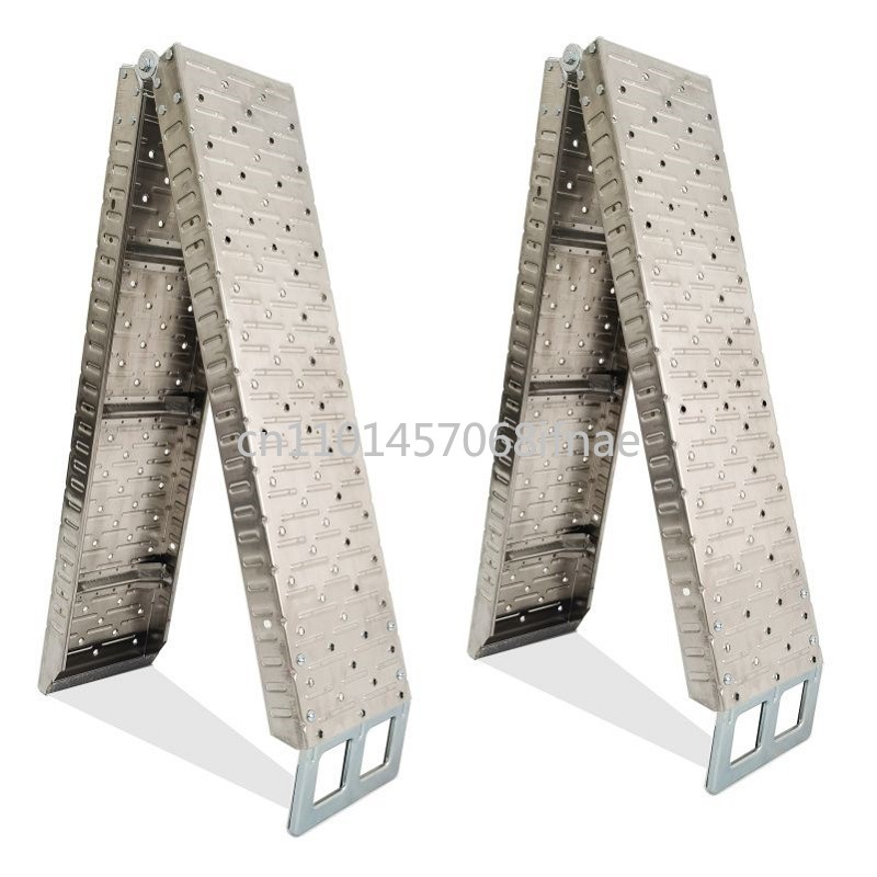 1 Stück ATV-Laderampen, Aluminiumleiter, 750 lbs Tragkraft, für aufsammeln-Lastwagen, klappbare Rampen für Rasenmäihr, Anhänger, Motorrad