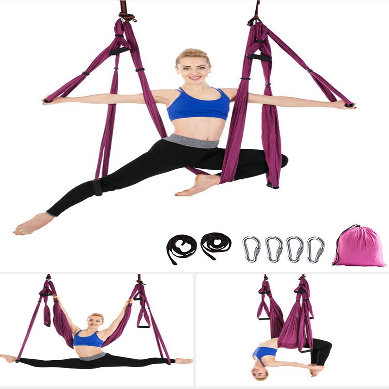 6 Handlesaerial Yoga Hangmat Anti-Gravity Yoga Hangmat Volledige Set Hangmat Vliegende Swing Gym Opknoping Riem Pilatesbody Vormgeven