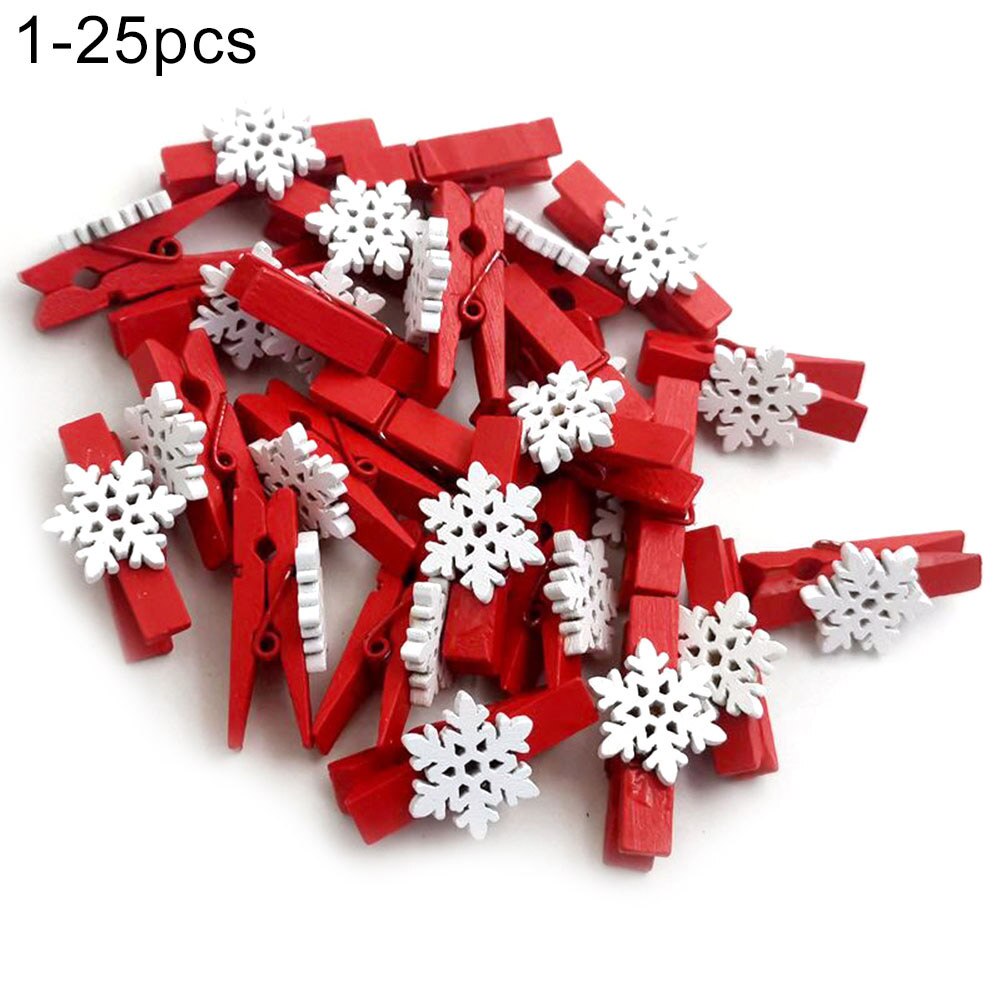 25 st trälappar foton klämmor snöflinga älgpinne klädnypa gör-det-själv festtillbehör dekorationer för fest, pyssel, , kort: 1