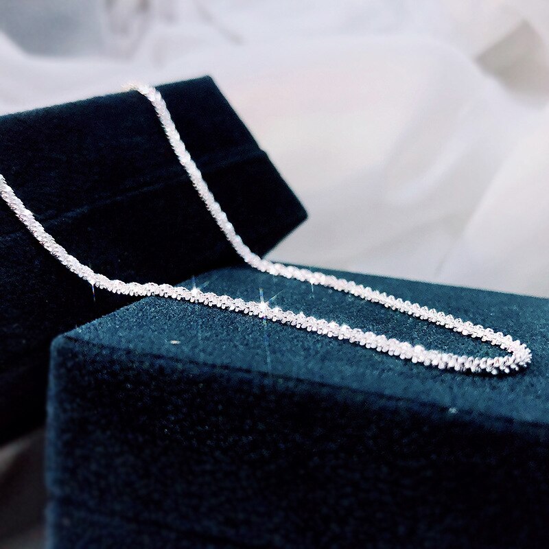 Oevas 100% 925 Sterling Zilver Shimmering 18K Wit Goud Vergulde Ketting Voor Vrouwen Party Fijne Sieraden