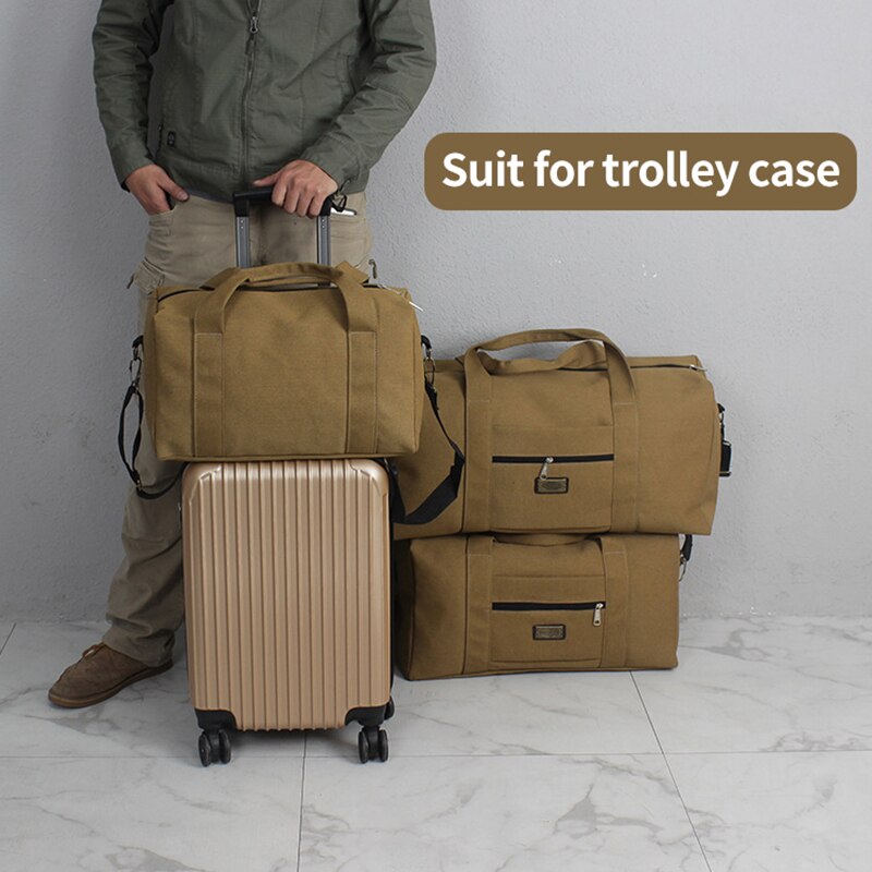 Unisex Zachte Canvas Handtas Reistas Grote Capaciteit Plunjezak Pak Voor Trolley Case Opslag Doek Tool Bagage Tote Bag XA583F