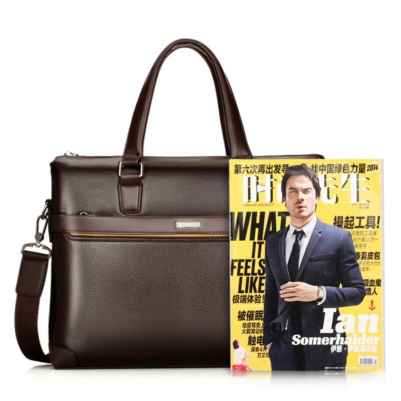 Famous Brand Men Briefcase PU Leather Laptop Briefcases Male Bag Business Shoulder Bags Men Bags Handbag WBS503-3