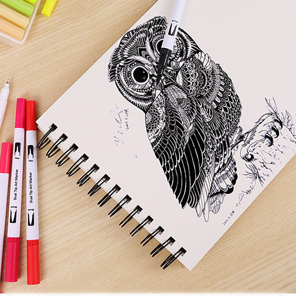 100pcs Colour Dual Tip Brush Pen Double-Headed Watercolour Marker Painting Pen Set Fine Line Watercolour Art Markers