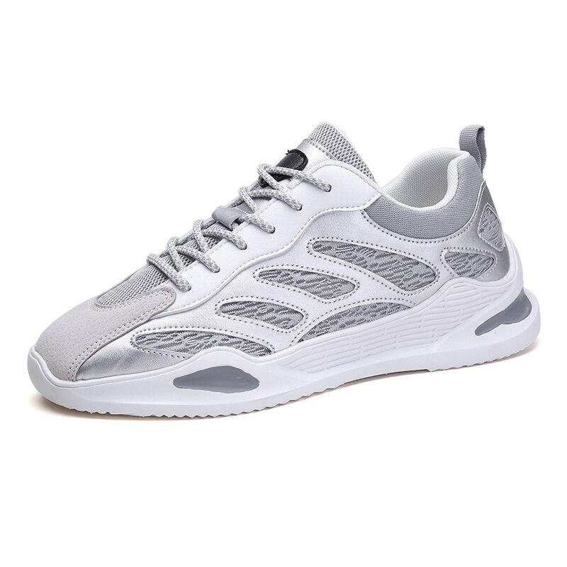 Klassieke heren sneakers, lichtgewicht ademende casual schoenen voor heren, lente/herfst heren sneaker merk sapato masculino damesschoenen: Zilver / 10
