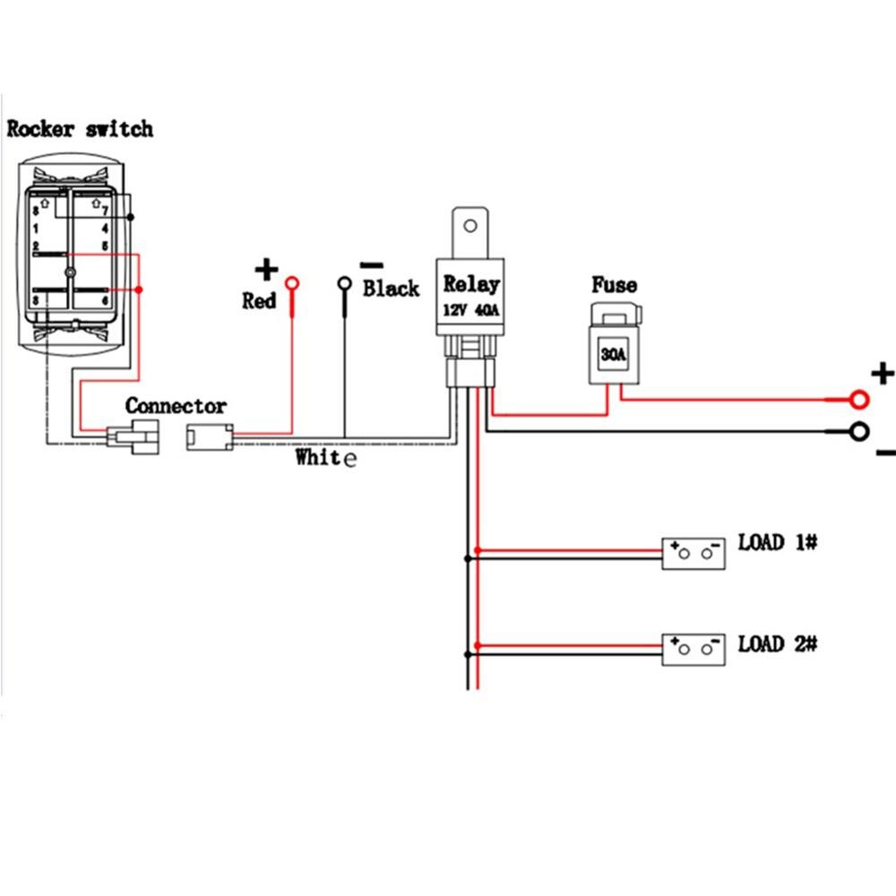 Universal Blue LED Fog Light Driving Lamp Wiring Harness Fuse Switch 12V 40A Relay Wiring Harness Fog Light Switch