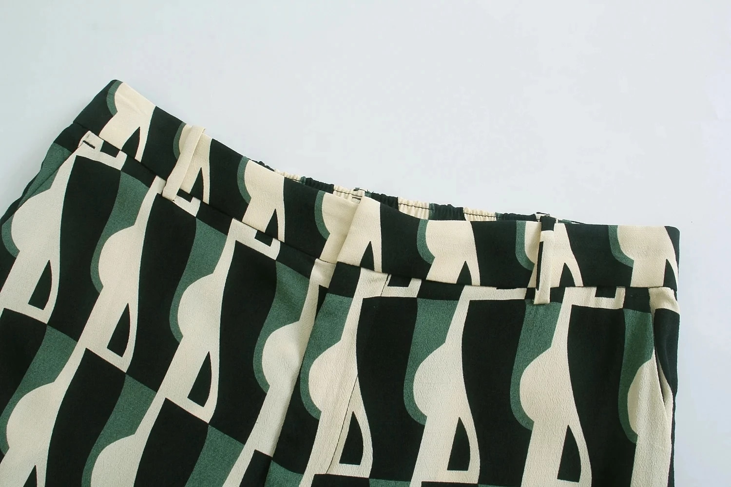 Conjunto de Pijama con estampado geométrico verde para mujer, ropa de dormir de 2 piezas con pantalones, traje de manga larga para Primavera, 2022