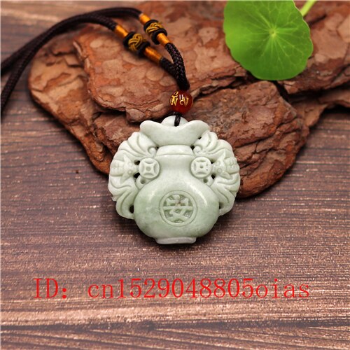 Natural White Chinese Jade Bat Pendant Vase Necklace Charm Jewelry Double-sided Hollow Carved Amulet for Her