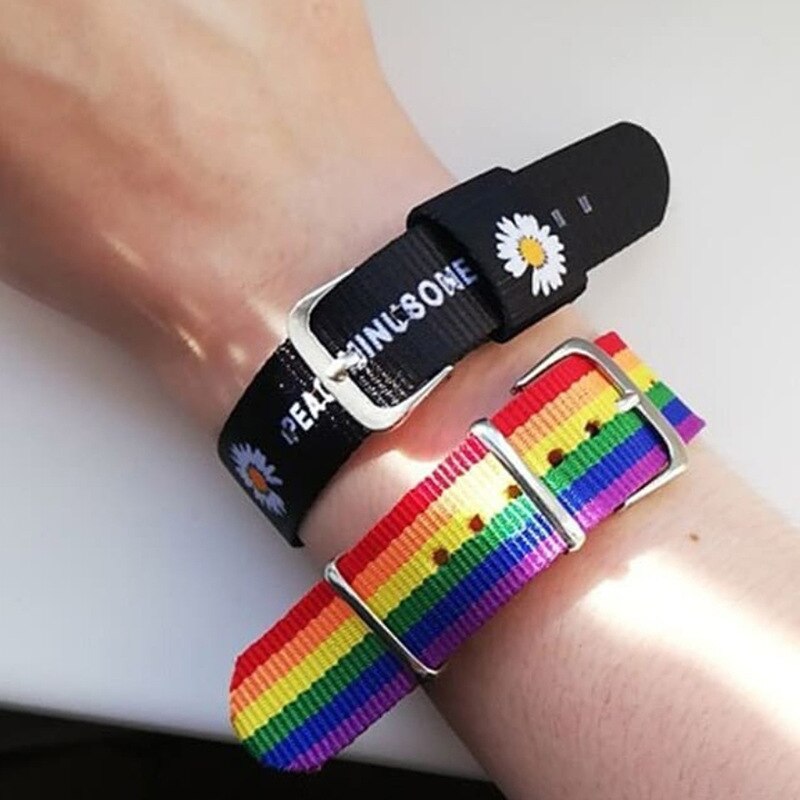 Nowy pasek Daisy bransoletki dla dziewczynek chłopcy damska Rainbow bransoletka z nadgarstkiem bawełniana pościel regulowana para biżuteria prezenty