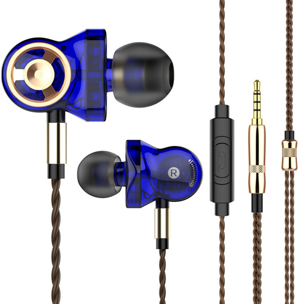 QKZ CK10 In Ear Earphone 6 Dynamic Driver Unit Headsets Stereo Sports With Microphone HIFI Subwoofer Earphones Earbuds: blue