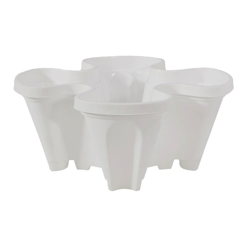 Macetas apilables con agujeros de drenaje, maceta de plástico para flores, Permeable, creativa: White