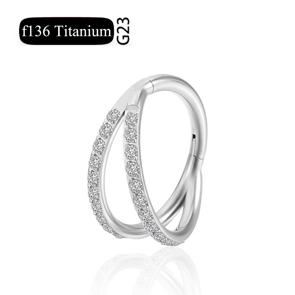 F136 Titanium 16G Scharnierend Segment Neusring Zc Septum Clicker Daith Oorbellen Hoepel Oor Kraakbeen Tragus Helix Piercing Sieraden