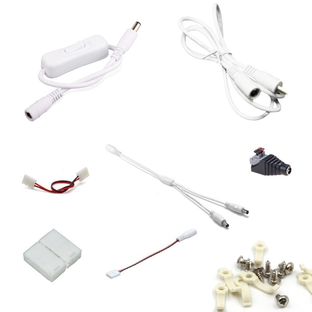 LED Strip Light Accessories Set Power Connectors Splitter Wire power wire cable for led adapter 2pin Solderless Connector