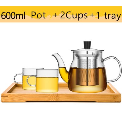 XING kilogram wysokiej temperatury szklany zestaw robić herbaty czajniczek, filtr ze stali nierdzewnej grube szkło garnek czajnik czerwona herbata