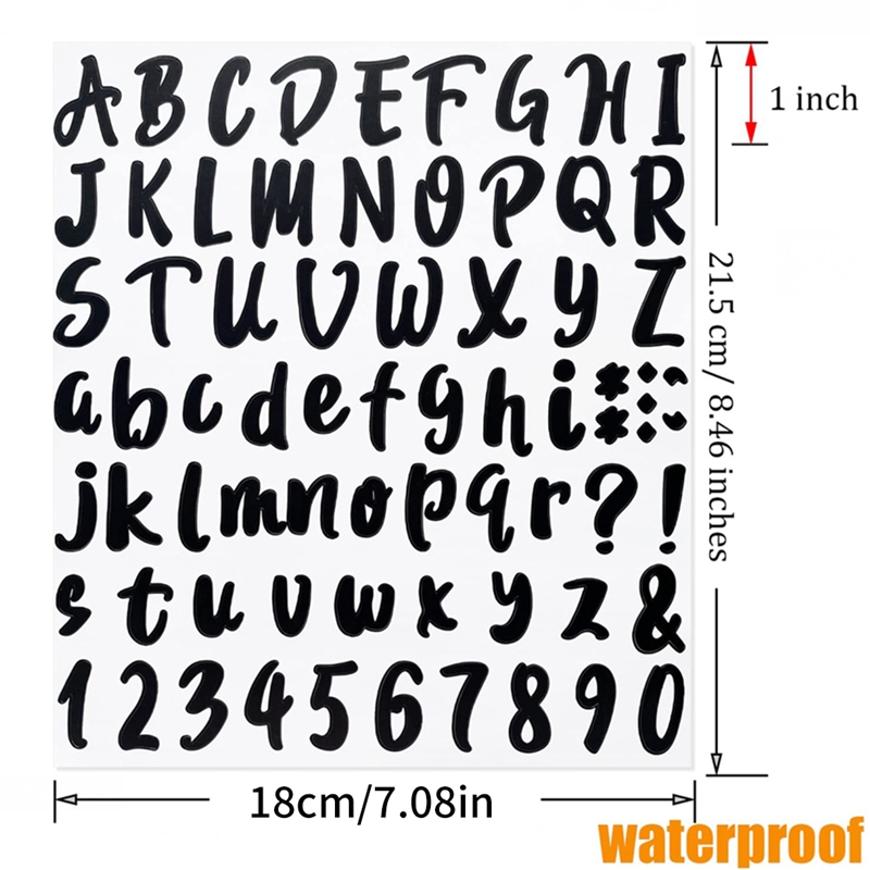 10 Sheets 720 Pieces Self Adhesive Vinyl Letters Numbers Stickers, Graduation Cap Stickers,Decals for Sign,Door,Business