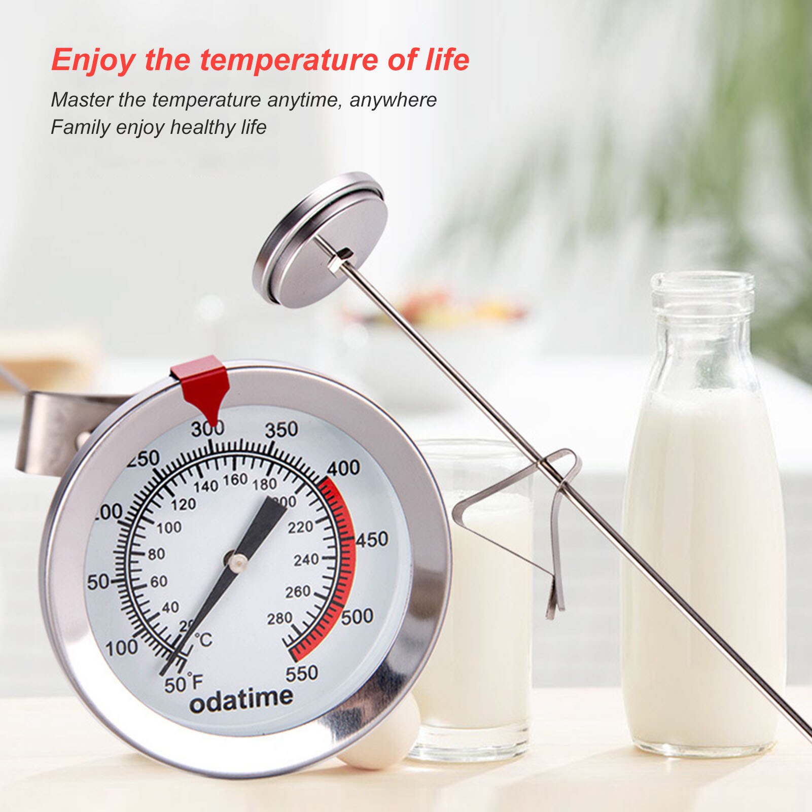 Kitchen Cooking Probe Type Stainless Steel Baking Thermometer Barbecue Thermometer With Fixing Clip Baking Tools