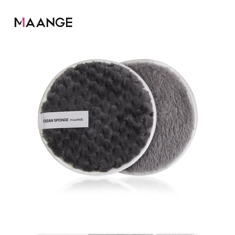 11.8*11.8cm Soft Microfiber Makeup Removal Pad Reusable Cleansing Sponge Puff Double-sided Cleaner Face Washing Colorful: dark grey