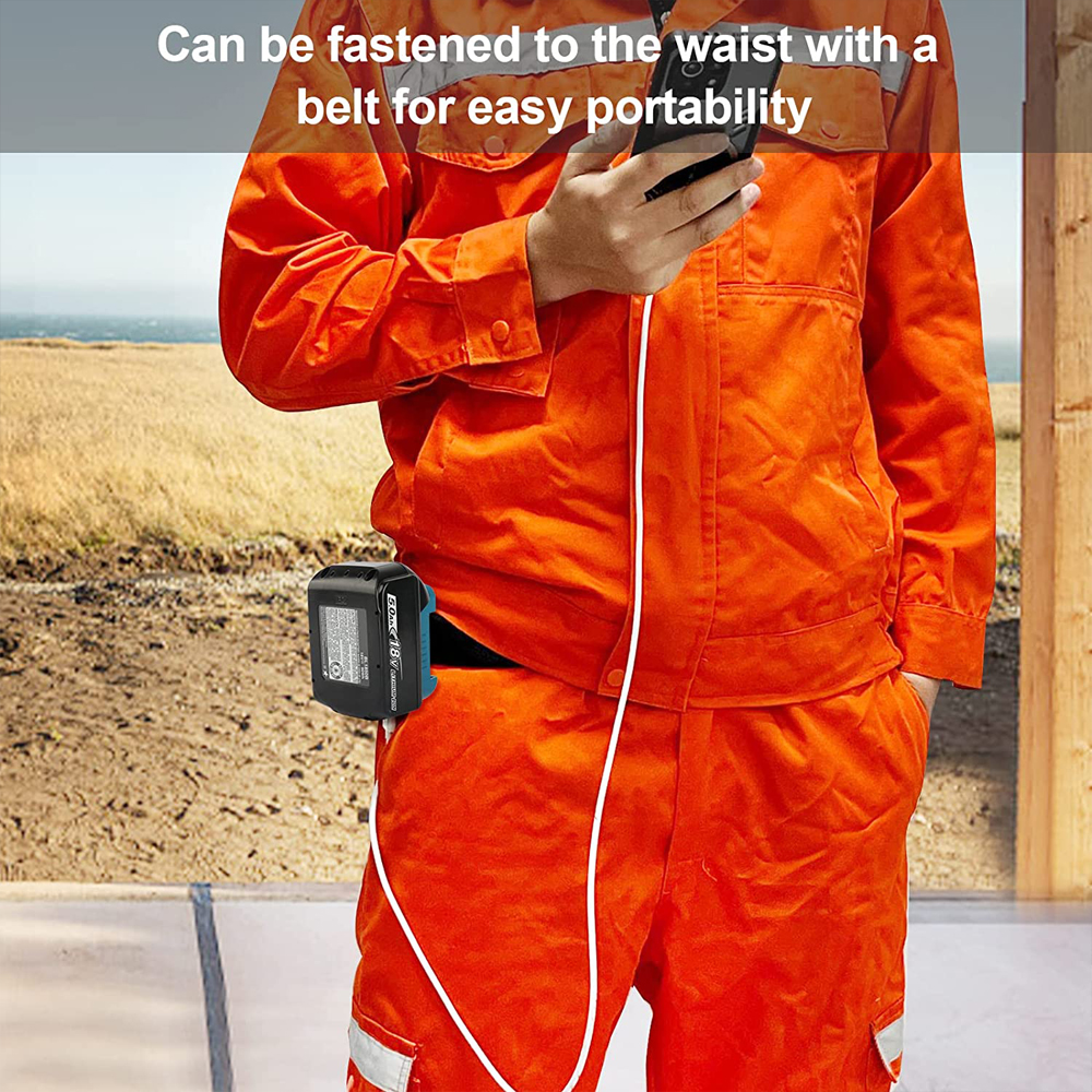 USB Charger Adapter Compatible For Makita For Dewalt For Milwaukee 18V Li-ion with USB Type-C Battery Holder Fast Charging