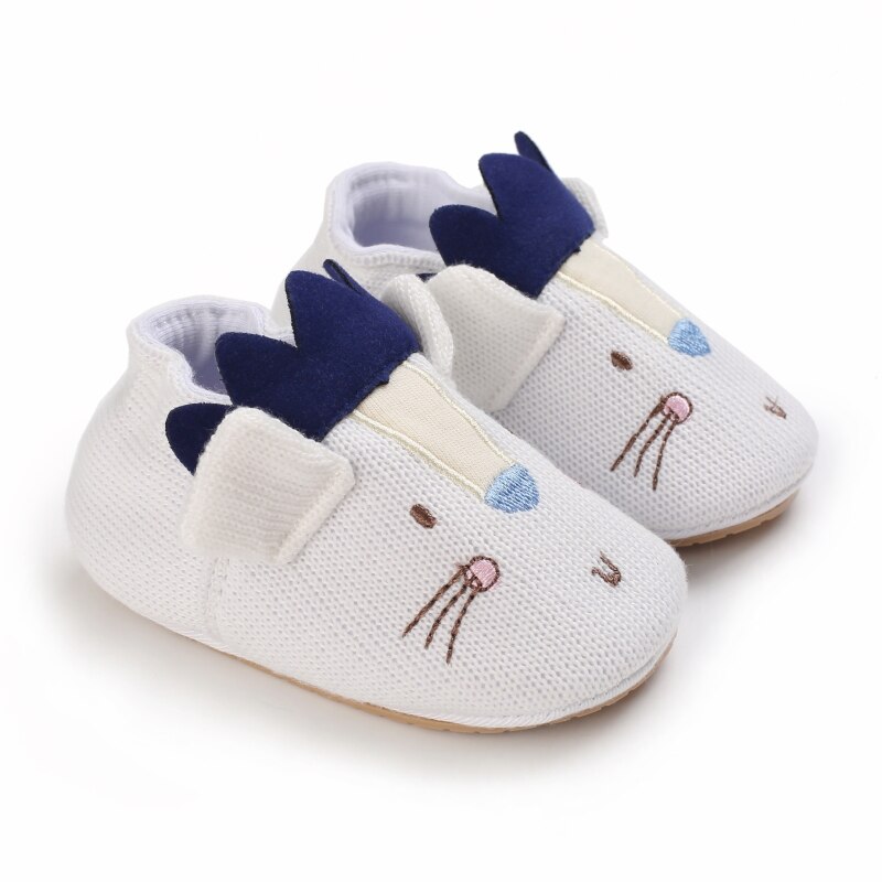 Spring And Autumn Soft Soled Shoes Boys And Girls Knitted Cartoon Rubber Soled Non Slip Shoes 0-18 Month Toddlers