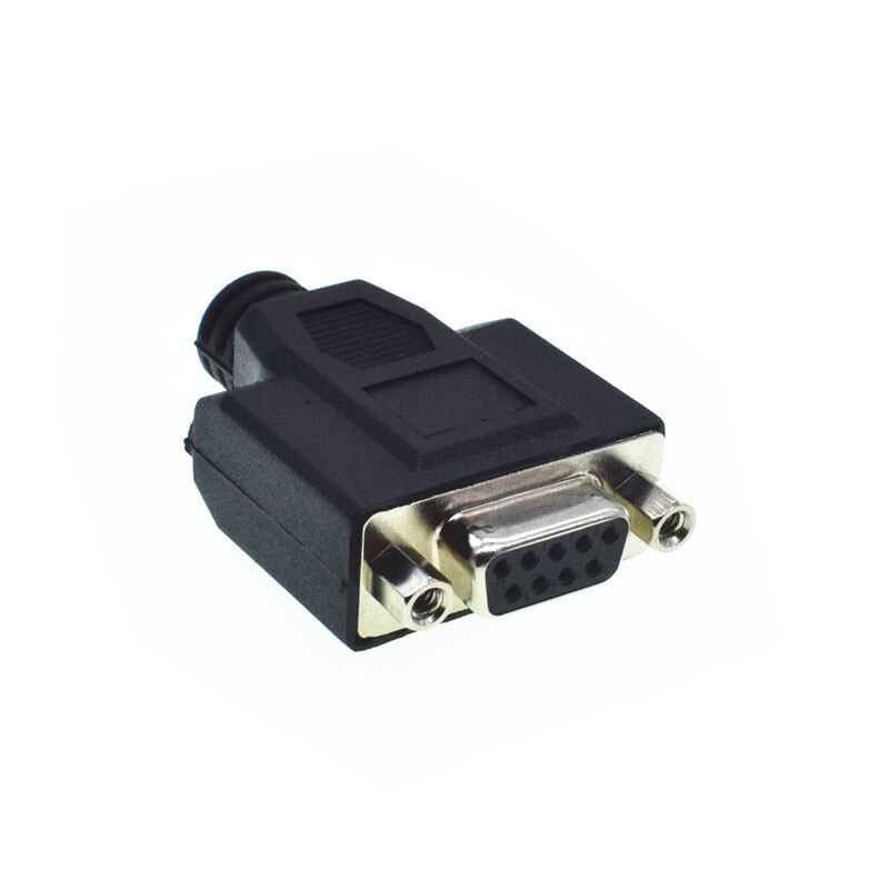 Connecteur sans soudure 9 broches DB9 pour femmes et hommes RS232, connecteur sans soudure: Female Nut Black