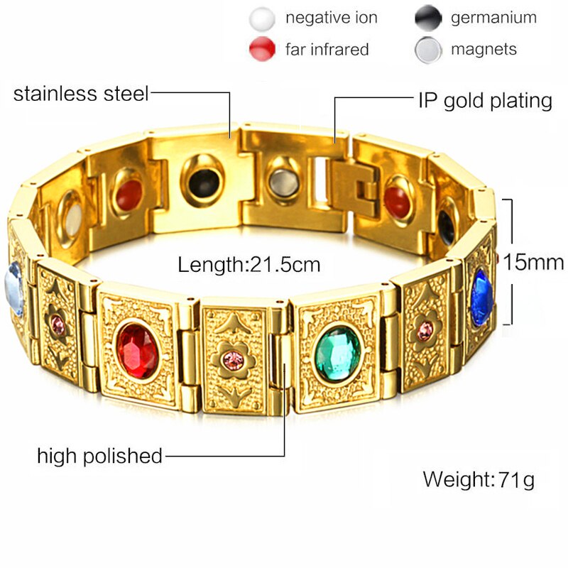 99.99% Pure Germanium Gezondheid Armband Voor Mannen Vrouwen Korea Populaire Rvs Magnetische Toermalijn Energie Power Sieraden: 13