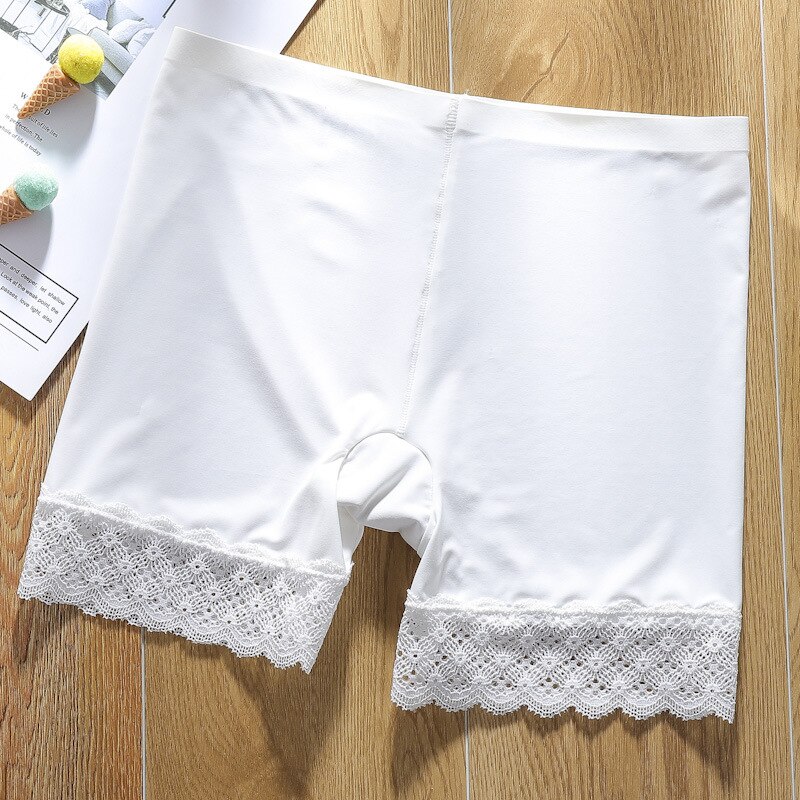 Linbaiway Women's Safety Shorts Summer Seamless Comfortable Breathable Soft Lace Safety Pants Shorts Female Lace Underwears: 01 / 52.5-67.5KG Weight