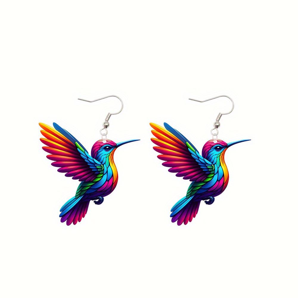 Kolibri Ohrringe für Frauen Mädchen elegante Quaste Charme baumeln Ohrring Modeschmuck Valentinstag Geburtstags: Orange