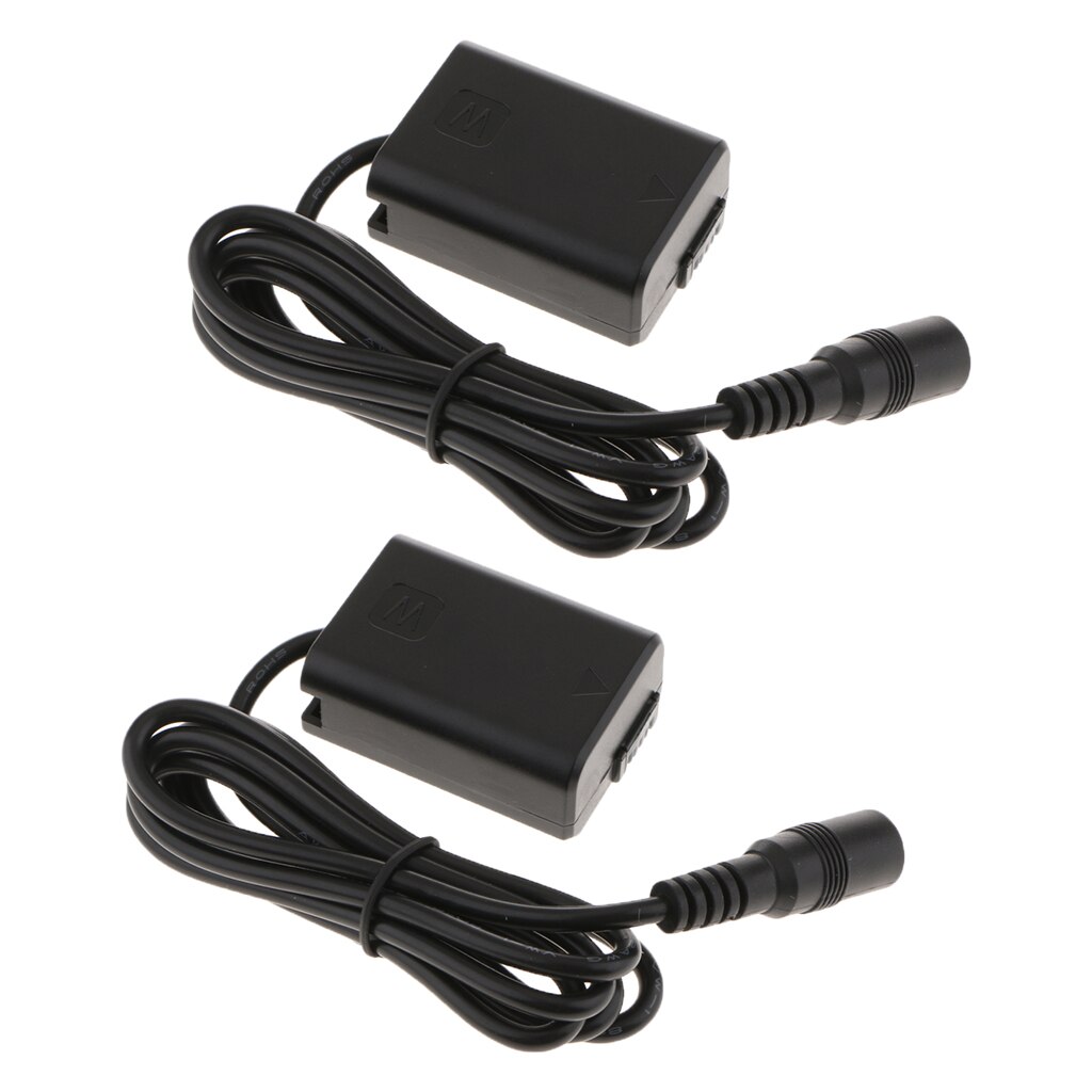 2 pçs manequim bateria NP-FW50 dc adaptador de alimentação do acoplador para sony a7m2 a7s a7r a7