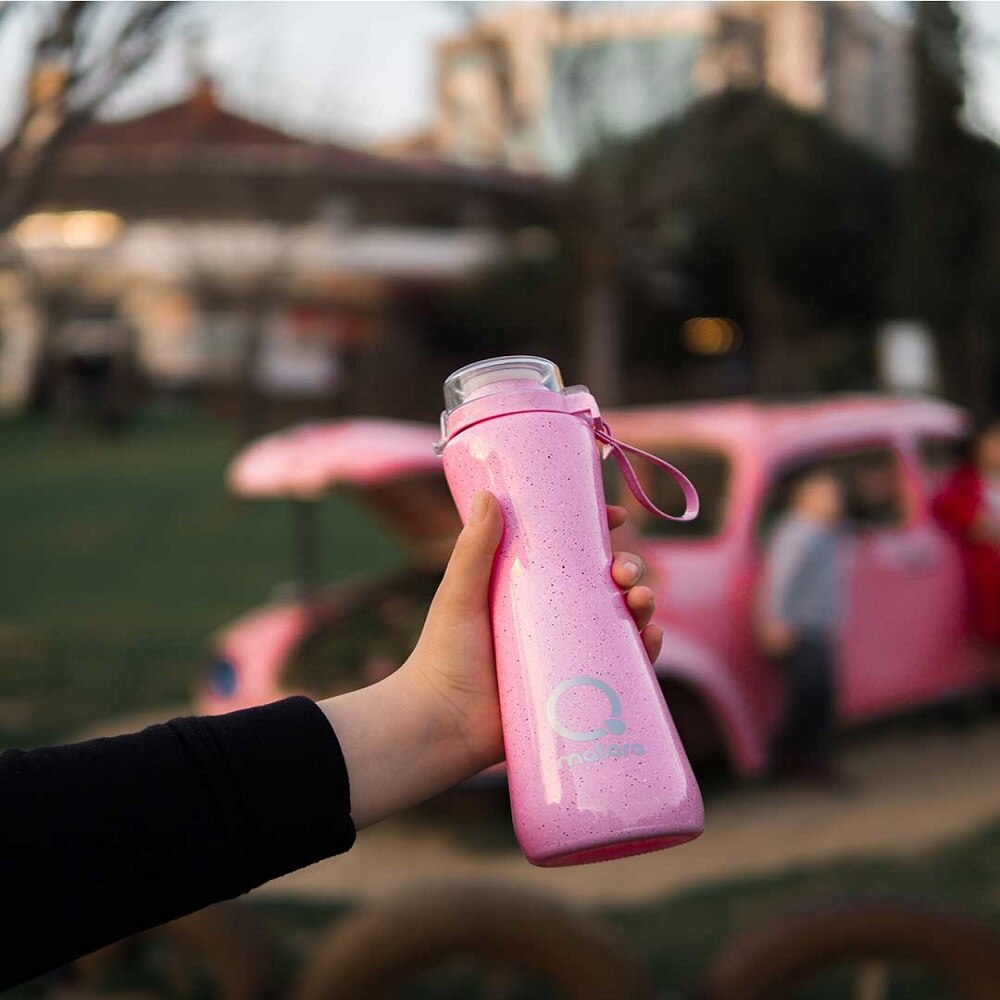 Glass Healthy Drink Bottle 750 ml 25Oz Protein Shake Sports Bicycle Outdoor Travel Botella Portable Leakproof Water BPA Free: DAILY GRANITE PINK