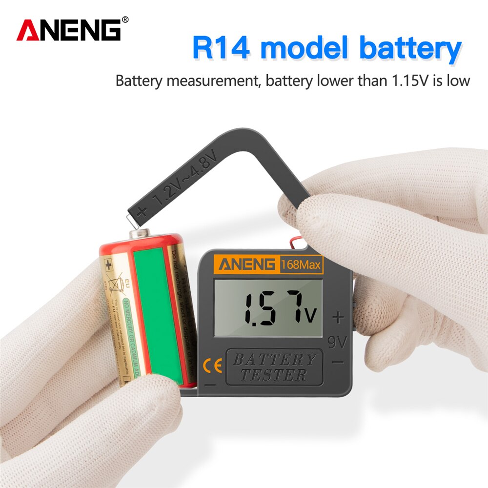168Max Digital Lithium Battery Tester LCD Display Battery Capacity Diagnostic Tool For AAA AA Button Battery Universal Tester