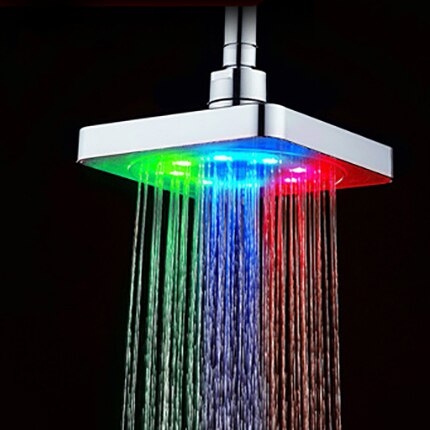 LED Rainfall Shower Head Square Shower Head Automa... – Grandado