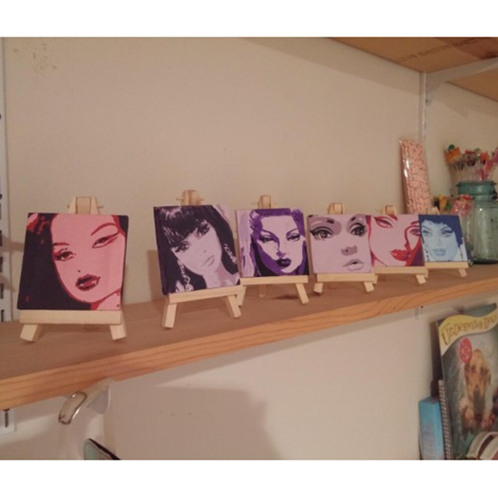 Mini Wooden Easel Small Wood Display Stand for Artist Painting, Business Card, Displaying Photos, Decorative Plates and More