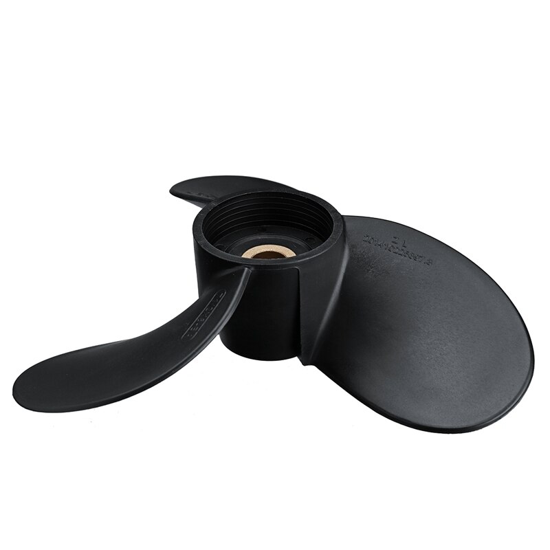 Outboard Propeller 6E0-45941-01-El 7 1/2X8-Ba for Yamaha 4Hp-6Hp Plastic Alloy 3 Blade Black 9 Spline Tooth