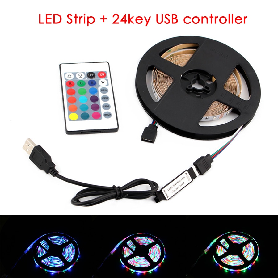 5V LED Strip USB 5V TV backlight 2835 50cm - 5 m 5V Led Light Strip RGB With IR control For Desktop PC Lamp Tape Diode Ribbon