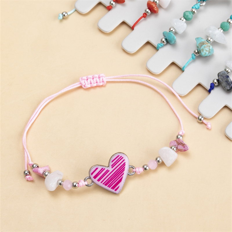 12 sztuk/zestaw kolorowe serce bransoletka ze stopu Charms dla kobiet mężczyzn Taji zroszony regulowana lina pleciona bransoletka biżuteria