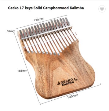 Gecko 17 Toetsen Kalimba Duim Piano Vinger Piano Houten Akoestische Muziekinstrument
