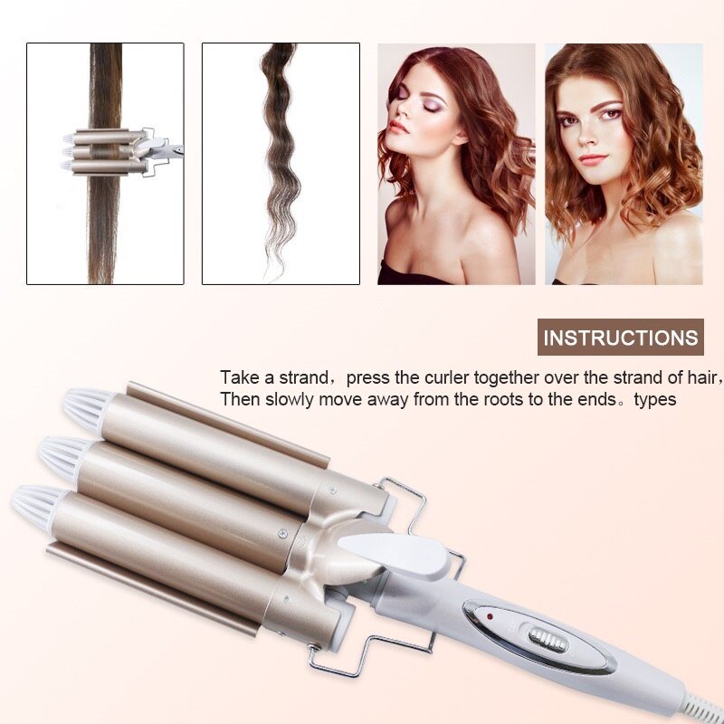 Hair Curler 3 Vaten Krultang Professionele Haar Krultang Roller Wave Wand Keramische Triple Barrel Krullend Hair Styling Gereedschap