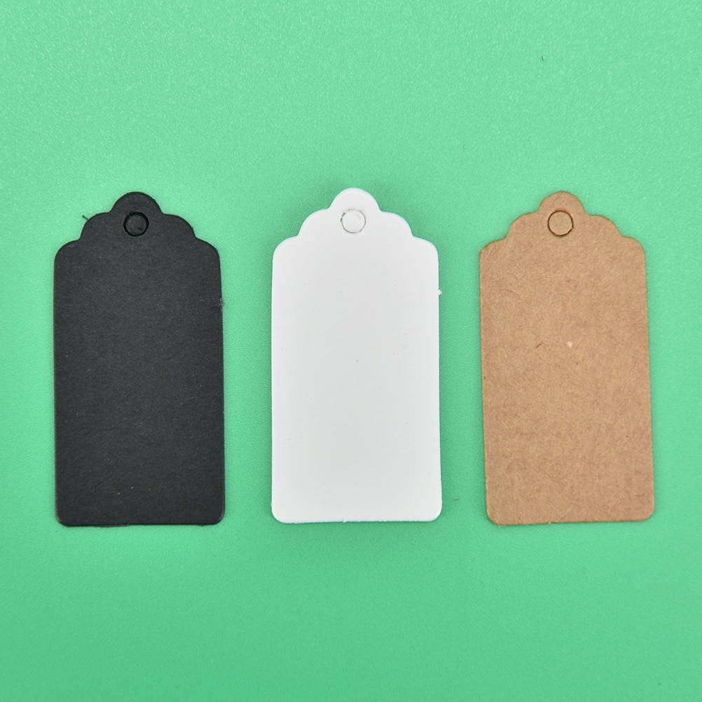 100 stk kraft prismærker til tøj hænge gør-det-selv julebryllupsfest indretning rektangel papir etiket 4 x 2cm