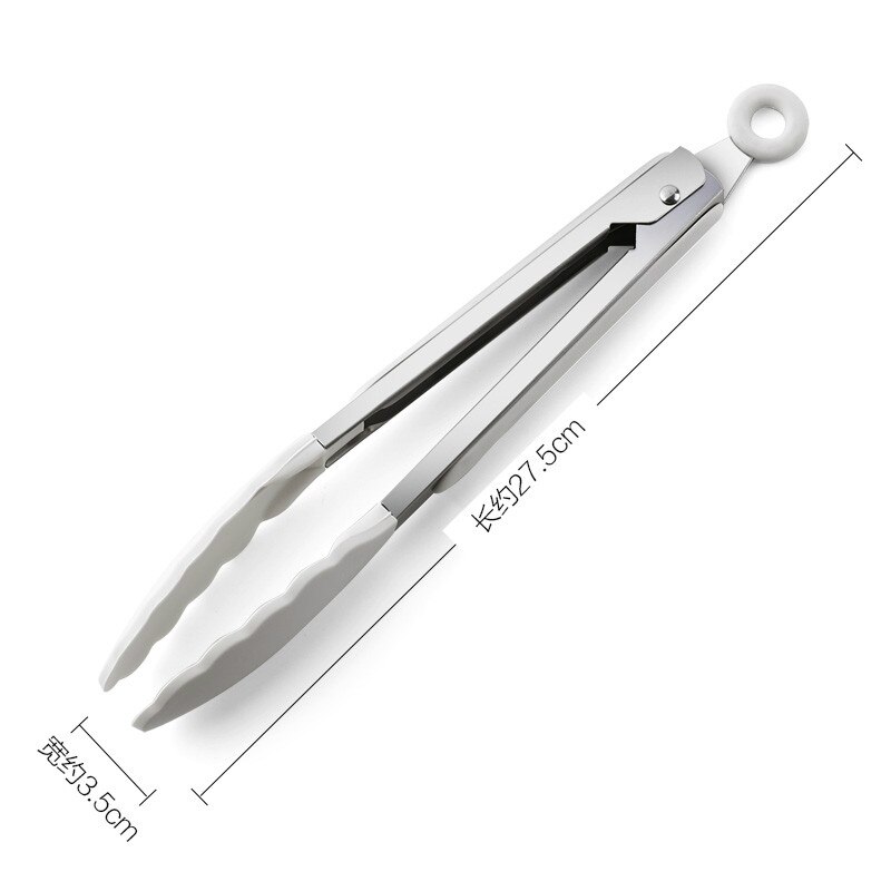 Silicone Kitchen Cooking Tools Set Cook Utensils Kits Non-stick Cookware Wooden Handle Kitchenware Spatula Shovel Baking Gadgets: 1pc food tongs