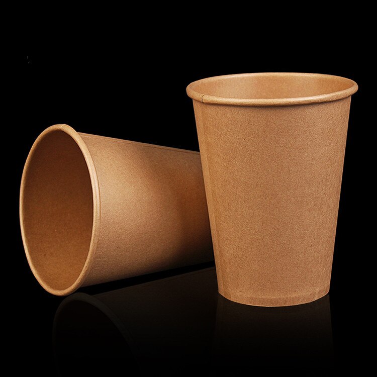 20 stks/pak 280 ml Stijl Dikke Wegwerp Kraft Papier Kopjes Koffie Cups Voor Kantoor Feestartikelen Thee Kopjes Drinken accessoires