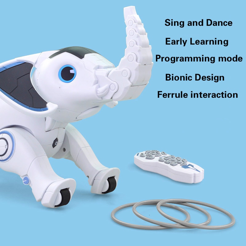 Nyeste rc kæledyr smart robot programmering smart elefant robot legetøj kan synge dansende rc dyrelegetøj