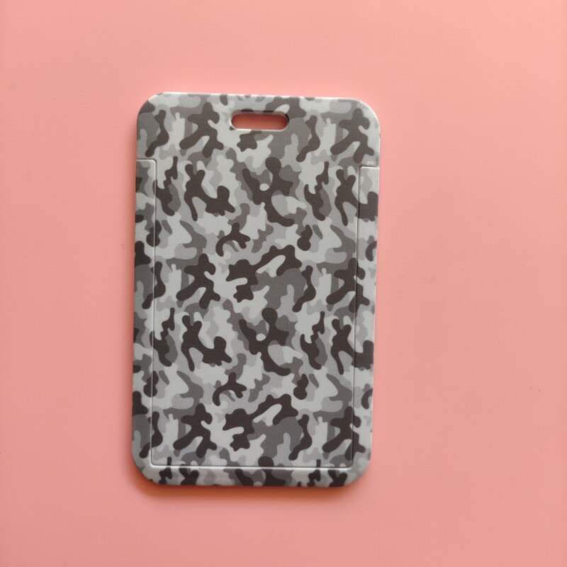 Camouflage Name Card Student Campus Card Hanging Neck Bag Card Holder Lanyard ID Card Case: single card no rope