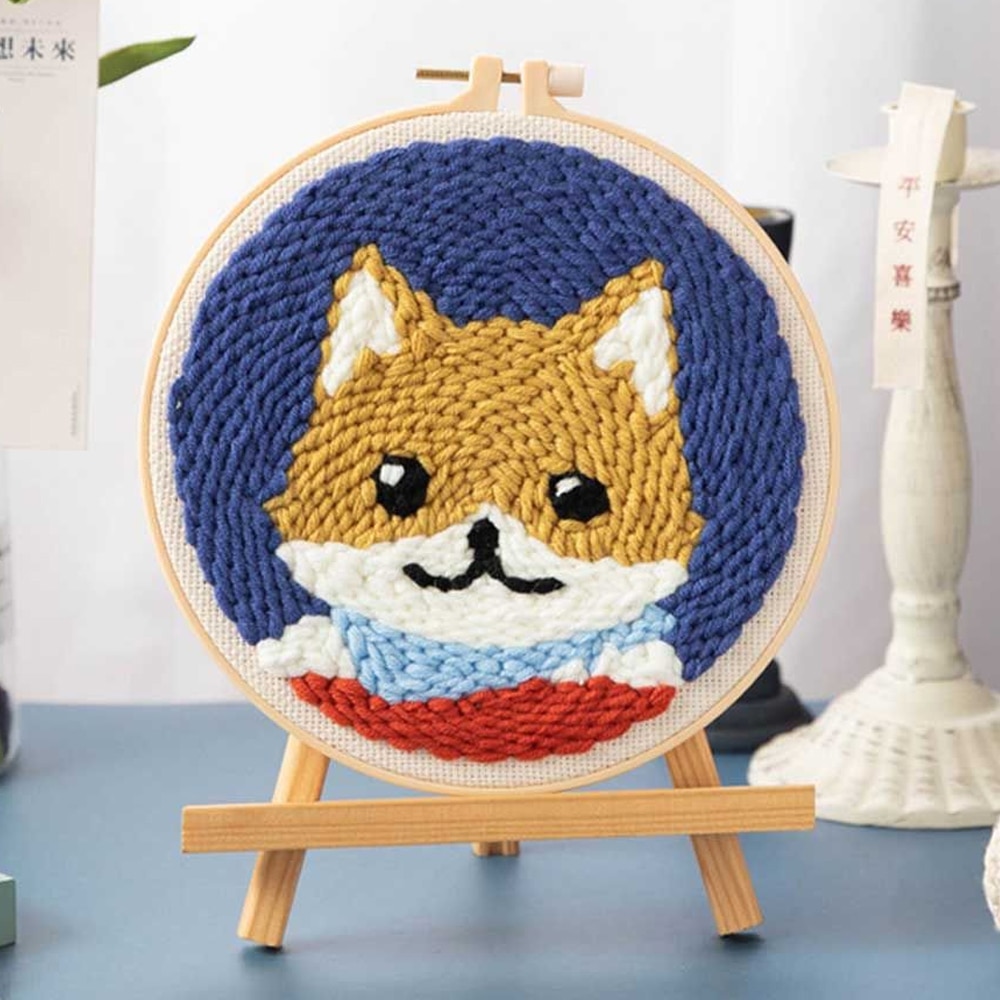 Kit de bordado de dibujos animados con hilo, costura artesanal para principiantes, Kits de aguja de punzón para bordado, decoración de punto de cruz hecha a mano