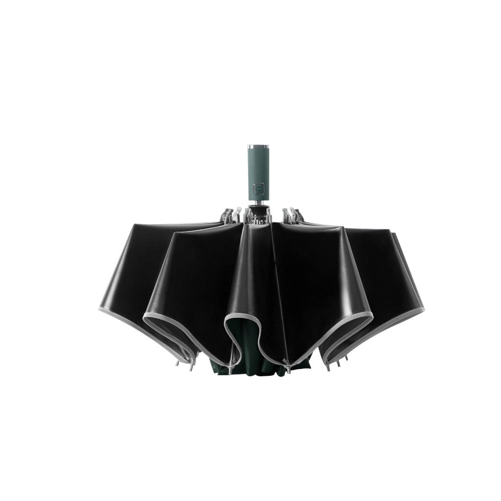 Automatic Umbrella Wind Resistant RainFolding Umbrellas with Reflective Strips Parasol Compact Large Travel Business Car Umbrel: Green