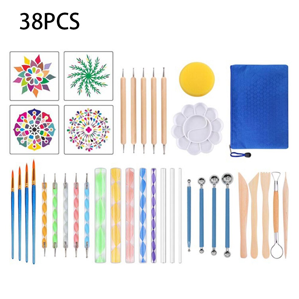 1 Set Mandala Dotting Tools Set Portable Multifunction Embossing Dot Kit Dotting Tool Set For Clay Pottery Craft Painting Rocks