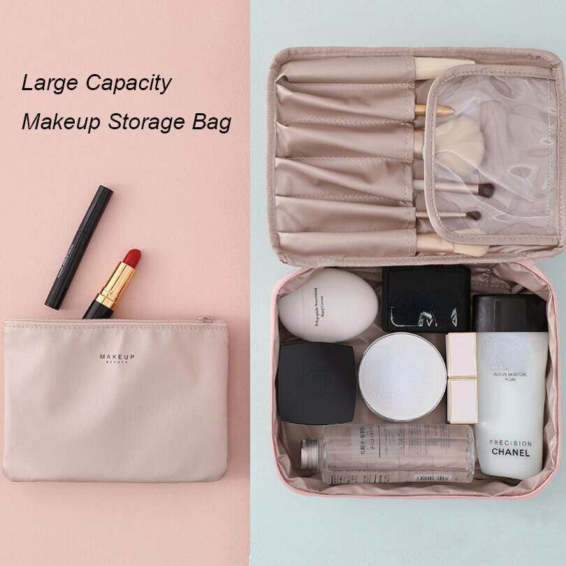 Borsa per trucco per donna articoli da toeletta Organizer custodia da viaggio impermeabile custodia per cosmetici portatile di grande capacità femminile