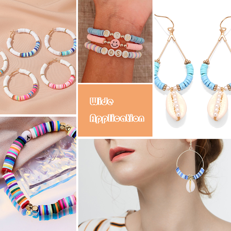 6mm Flat Beads Set Polymer Clay Beads For Jewelry Making With Pearl letter Beads Bracelets Necklace Earring DIY Handmade Craft