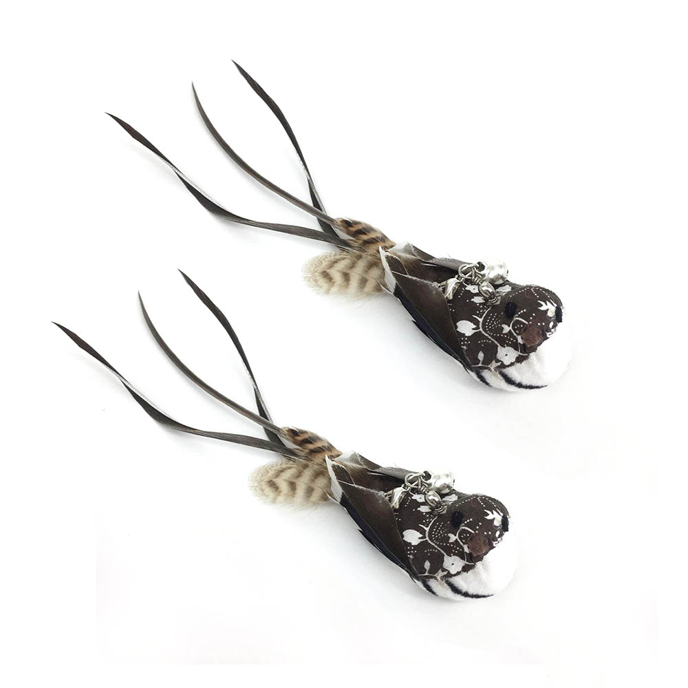 Simulatie Vogel Kat Speelgoed Interactieve Grappige Veer Vogel Met Bell Sucker Kat Stok Speelgoed Katje Spelen Teaser Wand Speelgoed Voor katten: C-2bird