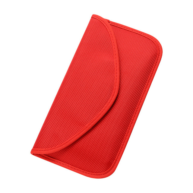 Anti Diefstal Autosleutel Protector Faraday Tas Gps Rfid Signal Blokkeren Bag Mobiele Telefoon Signaal Afscherming Pouch Anti Kopie Kaart houder: Red