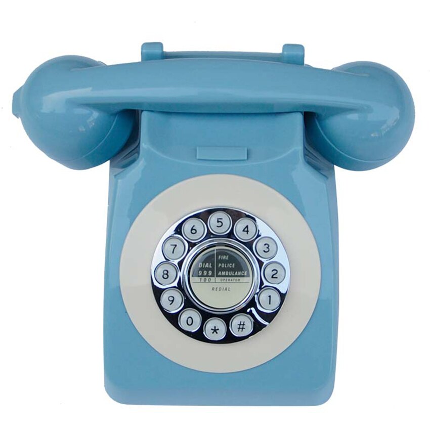 Botão de discagem telefone antigo, display lcd do vintage telefone clássico europeu retro telefone fixo para o escritório do hotel em casa: B